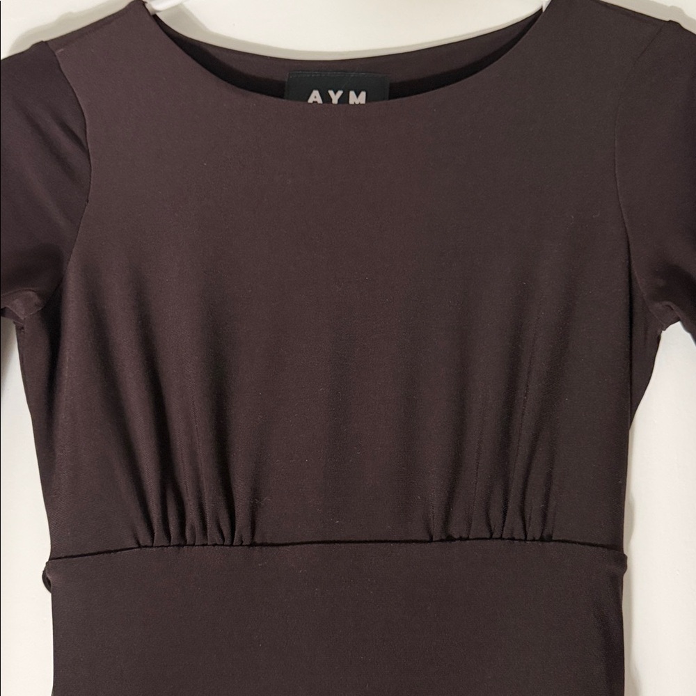 Aym studio Rye Mini Dress Chocolate Brown - Picture 3 of 4